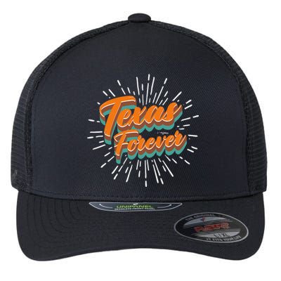 Funny Vintage Retro Starburst Texas Forever Flexfit Unipanel Trucker Cap