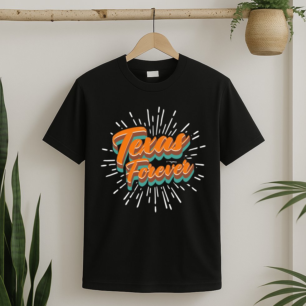 Funny Vintage Retro Starburst Texas Forever T-Shirt