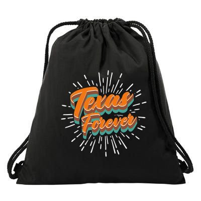 Funny Vintage Retro Starburst Texas Forever Drawstring Bag