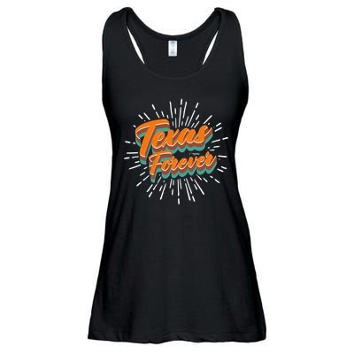 Funny Vintage Retro Starburst Texas Forever Ladies Essential Flowy Tank
