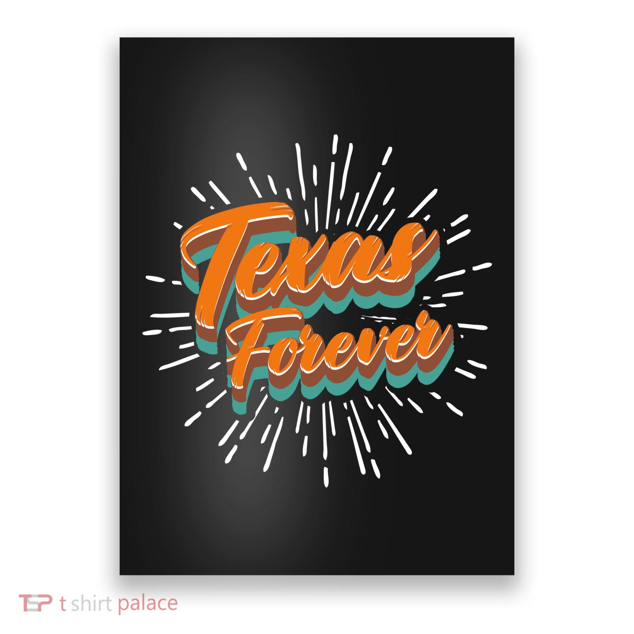 Funny Vintage Retro Starburst Texas Forever Poster