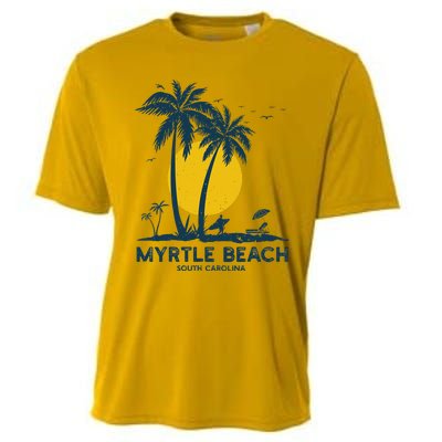 Family Vacation Retro Sunset South Carolina Myrtle Beach Cooling Performance Crew T-Shirt