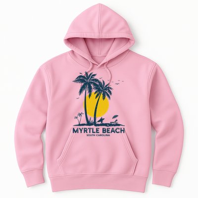 Family Vacation Retro Sunset South Carolina Myrtle Beach Hoodie