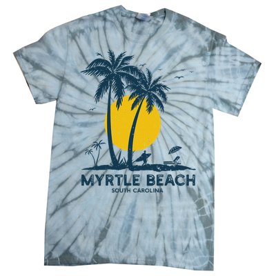 Family Vacation Retro Sunset South Carolina Myrtle Beach Tie-Dye T-Shirt