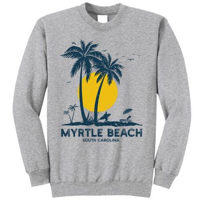 Family Vacation Retro Sunset South Carolina Myrtle Beach Tall Sweatshirt