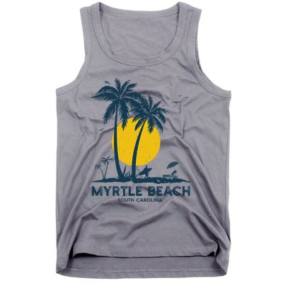 Family Vacation Retro Sunset South Carolina Myrtle Beach Tank Top