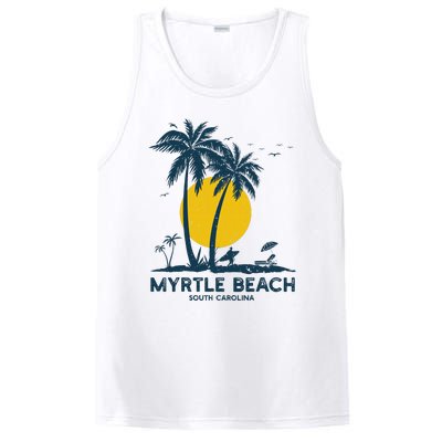 Family Vacation Retro Sunset South Carolina Myrtle Beach PosiCharge Competitor Tank