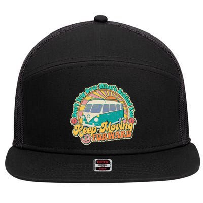 Funny Vintage Retro VW Bus Keep Moving Forward Sunshine 7 Panel Mesh Trucker Snapback Hat