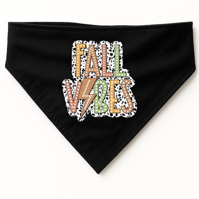 Fall Vibes Retro Autumn Patterns USA-Made Doggie Bandana