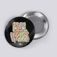 Fall Vibes Retro Autumn Patterns Button