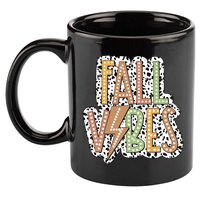 Fall Vibes Retro Autumn Patterns 11oz C Handle Ceramic Mug
