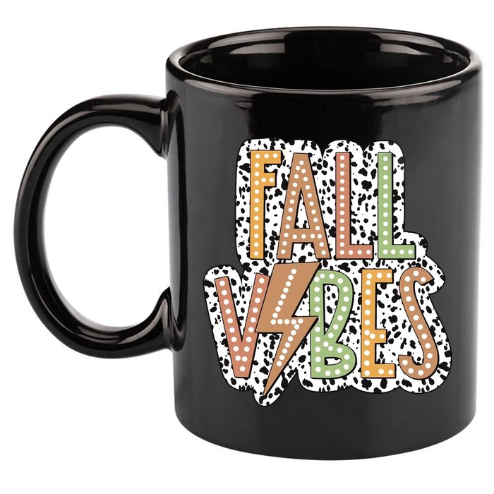 Fall Vibes Retro Autumn Patterns 11oz C Handle Ceramic Mug
