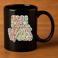 Fall Vibes Retro Autumn Patterns 11oz C Handle Ceramic Mug