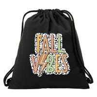 Fall Vibes Retro Autumn Patterns Drawstring Bag