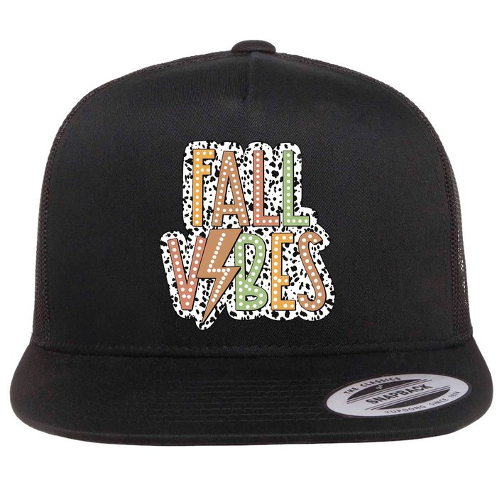 Fall Vibes Retro Autumn Patterns Flatbill Hat
