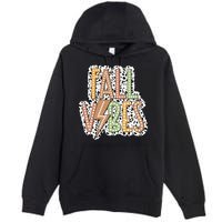 Fall Vibes Retro Autumn Patterns Premium Pullover Hoodie