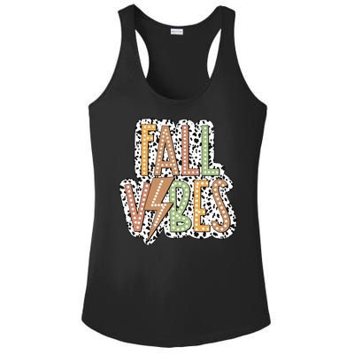 Fall Vibes Retro Autumn Patterns Ladies PosiCharge Competitor Racerback Tank