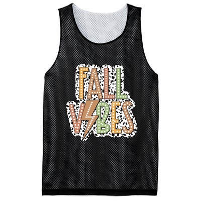 Fall Vibes Retro Autumn Patterns Mesh Reversible Basketball Jersey Tank