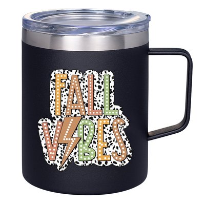 Fall Vibes Retro Autumn Patterns 12oz Stainless Steel Coffee Mug