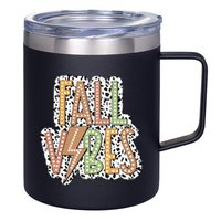 Fall Vibes Retro Autumn Patterns 12oz Stainless Steel Coffee Mug