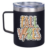 Fall Vibes Retro Autumn Patterns 12oz Stainless Steel Coffee Mug
