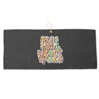 Fall Vibes Retro Autumn Patterns Large Microfiber Waffle Golf Towel