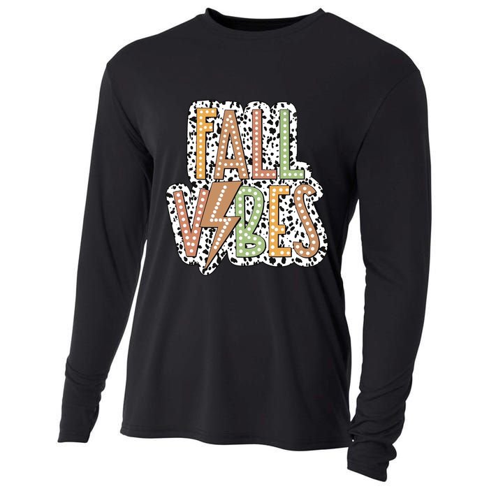 Fall Vibes Retro Autumn Patterns Cooling Performance Long Sleeve Crew