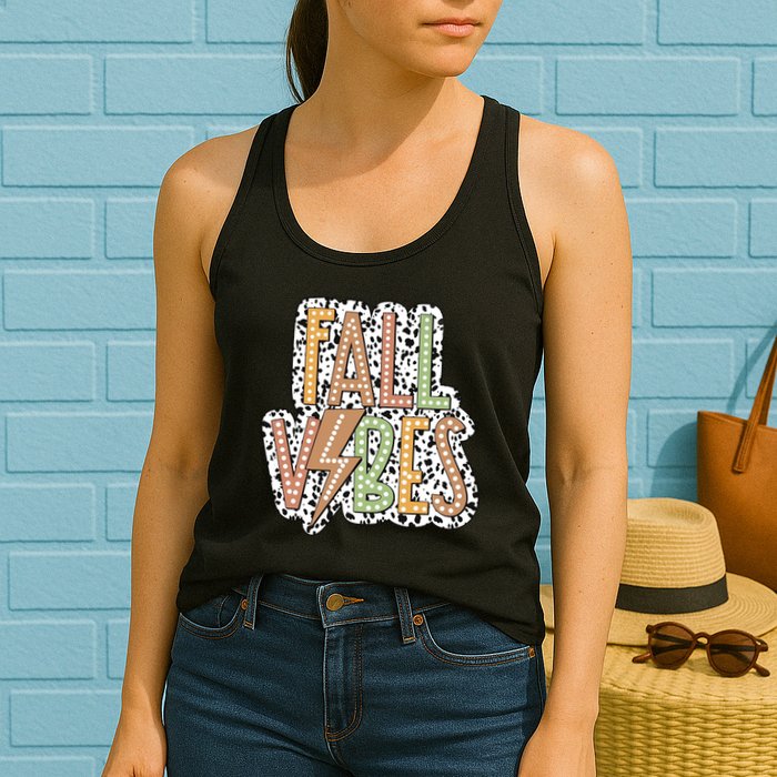 Fall Vibes Retro Autumn Patterns Womens Tank Top