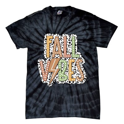 Fall Vibes Retro Autumn Patterns Tie-Dye T-Shirt