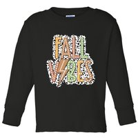 Fall Vibes Retro Autumn Patterns Toddler Long Sleeve Shirt