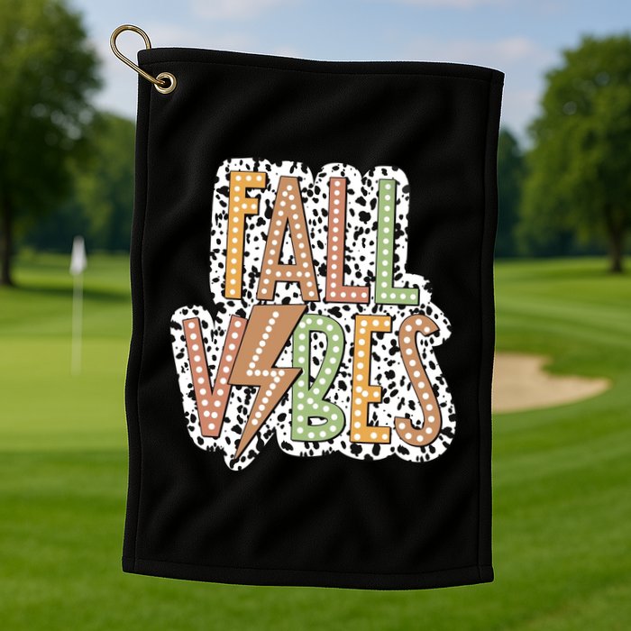 Fall Vibes Retro Autumn Patterns Golf Towel