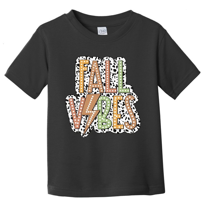 Fall Vibes Retro Autumn Patterns Toddler T-Shirt