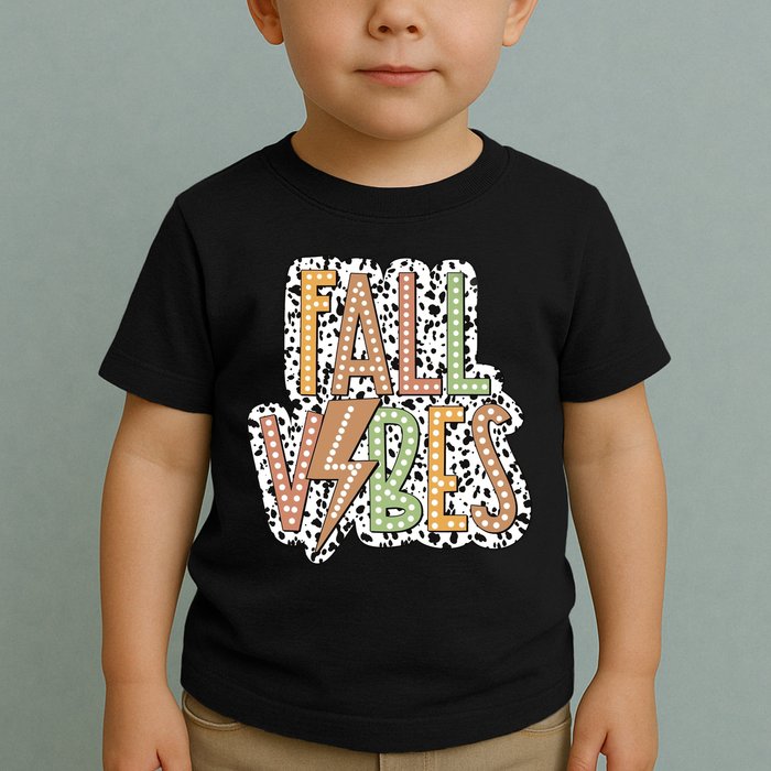 Fall Vibes Retro Autumn Patterns Toddler T-Shirt