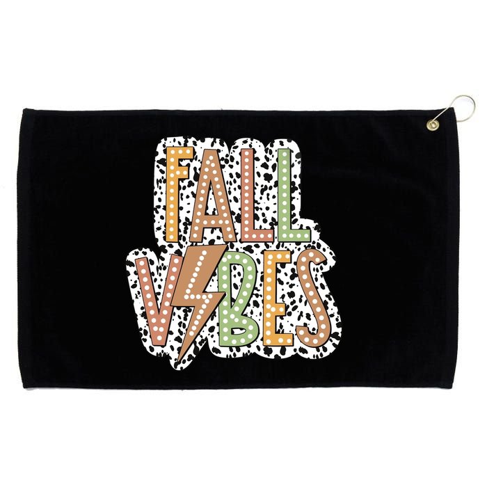 Fall Vibes Retro Autumn Patterns Grommeted Golf Towel