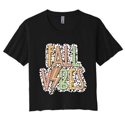 Fall Vibes Retro Autumn Patterns Crop Top