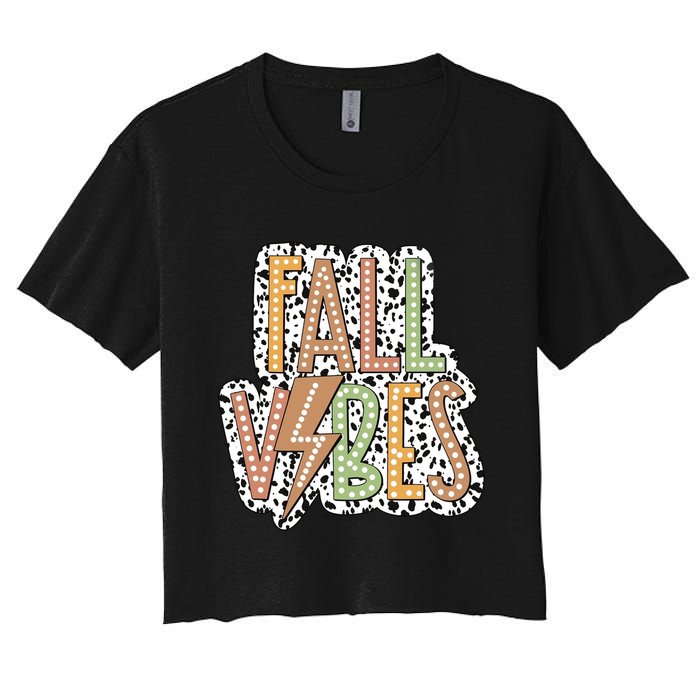 Fall Vibes Retro Autumn Patterns Crop Top