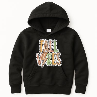 Fall Vibes Retro Autumn Patterns Kids Hoodie
