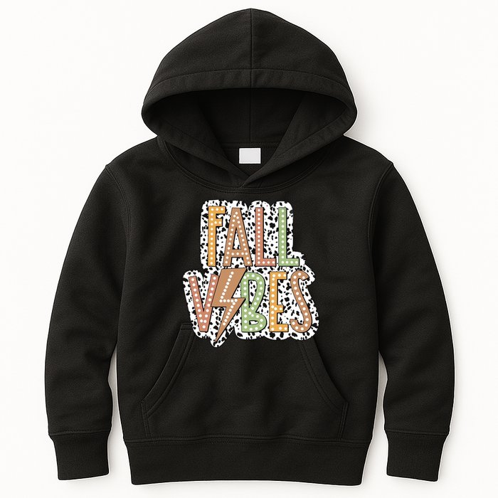 Fall Vibes Retro Autumn Patterns Kids Hoodie