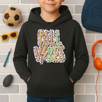 Fall Vibes Retro Autumn Patterns Kids Hoodie