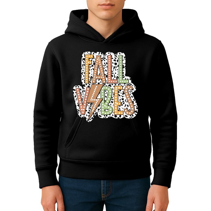 Fall Vibes Retro Autumn Patterns Kids Hoodie