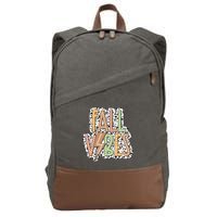 Fall Vibes Retro Autumn Patterns Cotton Canvas Backpack