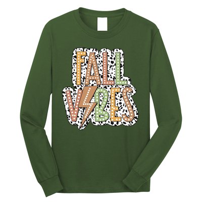 Fall Vibes Retro Autumn Patterns Long Sleeve Shirt