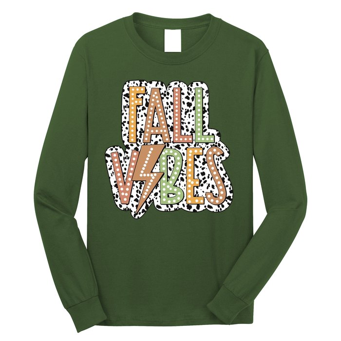 Fall Vibes Retro Autumn Patterns Long Sleeve Shirt