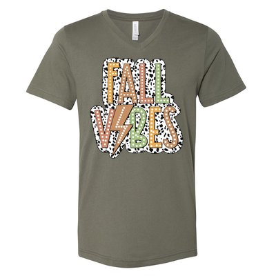 Fall Vibes Retro Autumn Patterns V-Neck T-Shirt