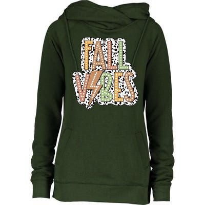 Fall Vibes Retro Autumn Patterns Womens Funnel Neck Pullover Hood