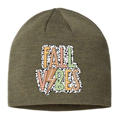 Fall Vibes Retro Autumn Patterns Sustainable Beanie