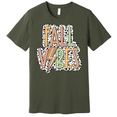 Fall Vibes Retro Autumn Patterns Premium T-Shirt