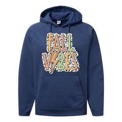 Fall Vibes Retro Autumn Patterns Performance Fleece Hoodie