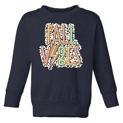 Fall Vibes Retro Autumn Patterns Toddler Sweatshirt