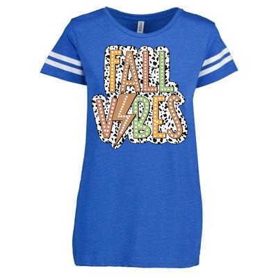 Fall Vibes Retro Autumn Patterns Enza Ladies Jersey Football T-Shirt